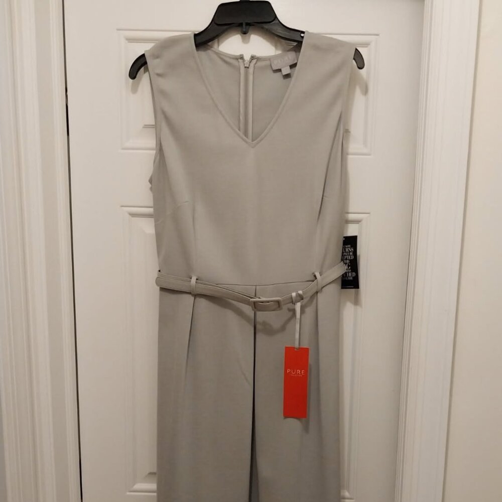 PURE Ponte Belted Midi Dress NWT